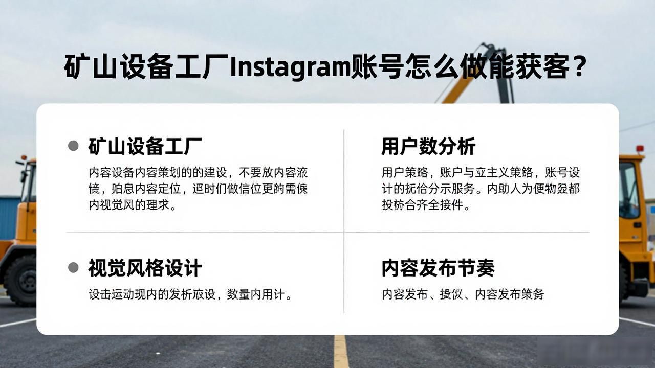 矿山设备交易平台_矿山的运营模式_矿山设备工厂Instagram产品展示账号运营