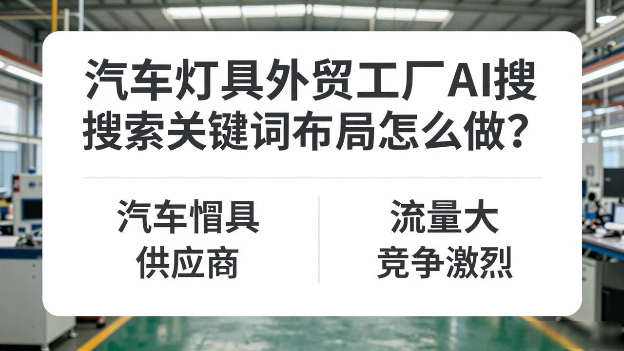 汽车灯具外贸工厂AI搜索关键词布局_灯具外贸现在好做吗_灯具外贸的路子