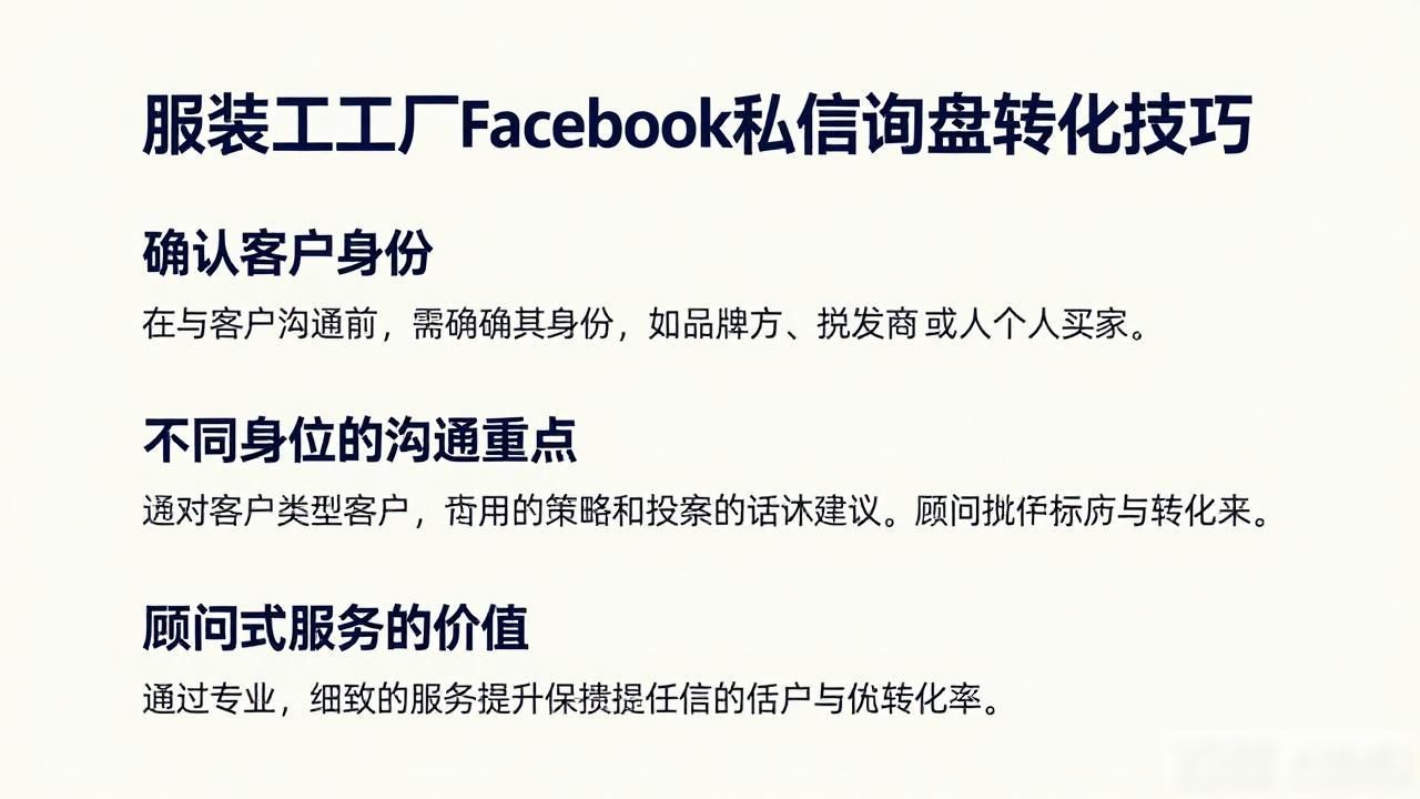 服装加工厂Facebook私信询盘转化技巧_服装加工厂如何转型_服装厂怎么转型