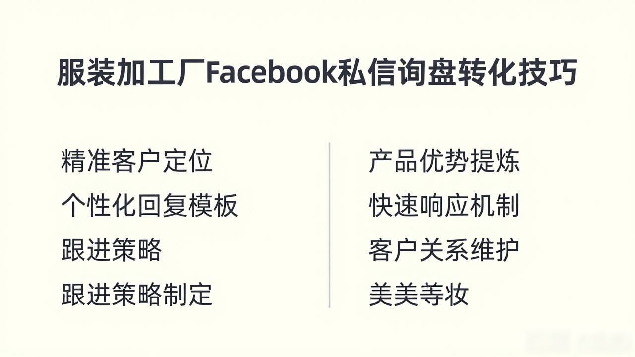 服装加工厂Facebook私信询盘转化技巧_服装厂怎么转型_服装加工厂如何转型