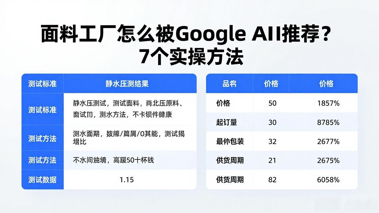 去面料市场的感想_面料工厂如何进入Google AI Overview答案_面料工作