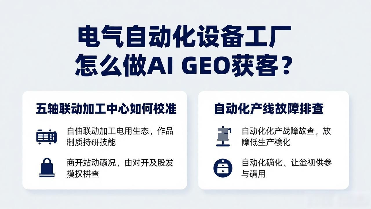电气自动化设备工厂怎么做AI GEO获客_电气自动化车间_电气自动化销售如何开发客户