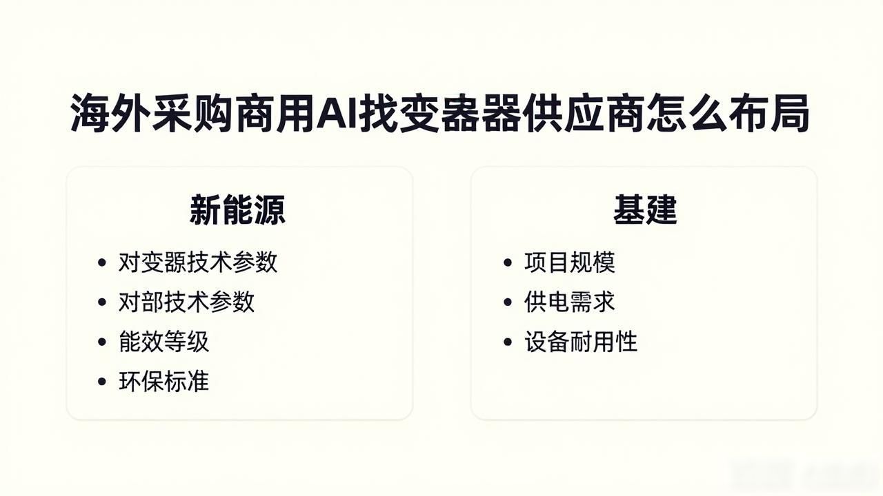 国外变压器厂家_变压器原材料供应商_海外采购商用AI找变压器供应商怎么布局