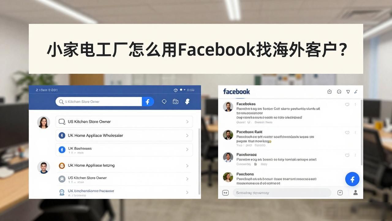 海外家电行业_小家电工厂Facebook海外客户开发步骤_海外小家电市场