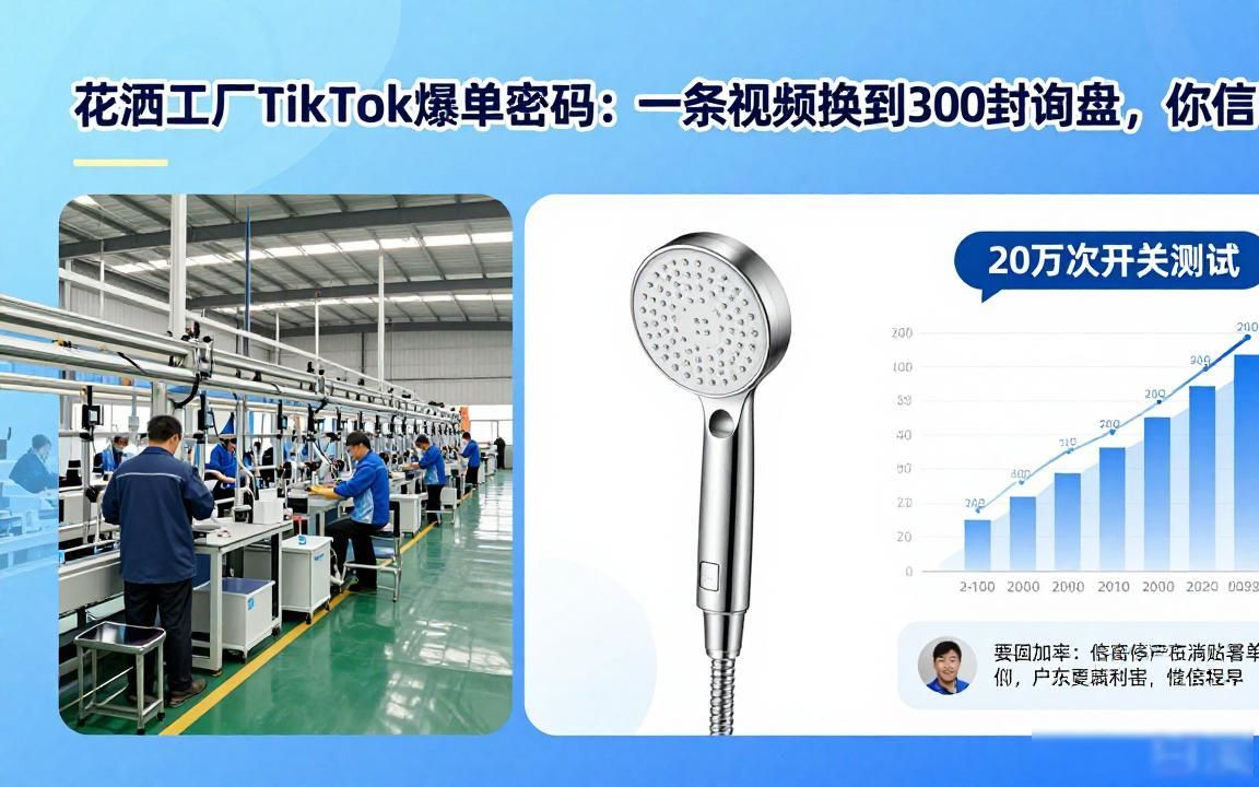 花洒工厂TikTok短视频怎么获取B2B询盘