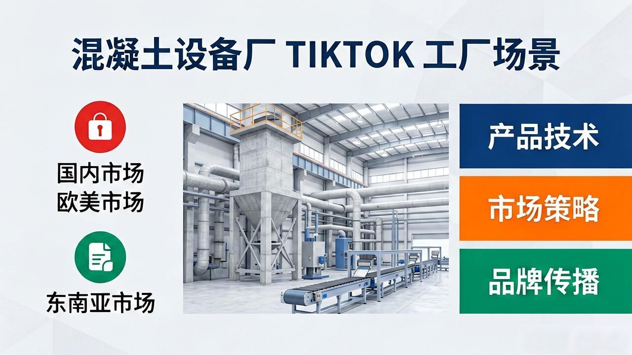 混凝土工厂平面布置图_混凝土制品厂工艺设计_混凝土设备厂TikTok工厂展示视频选题