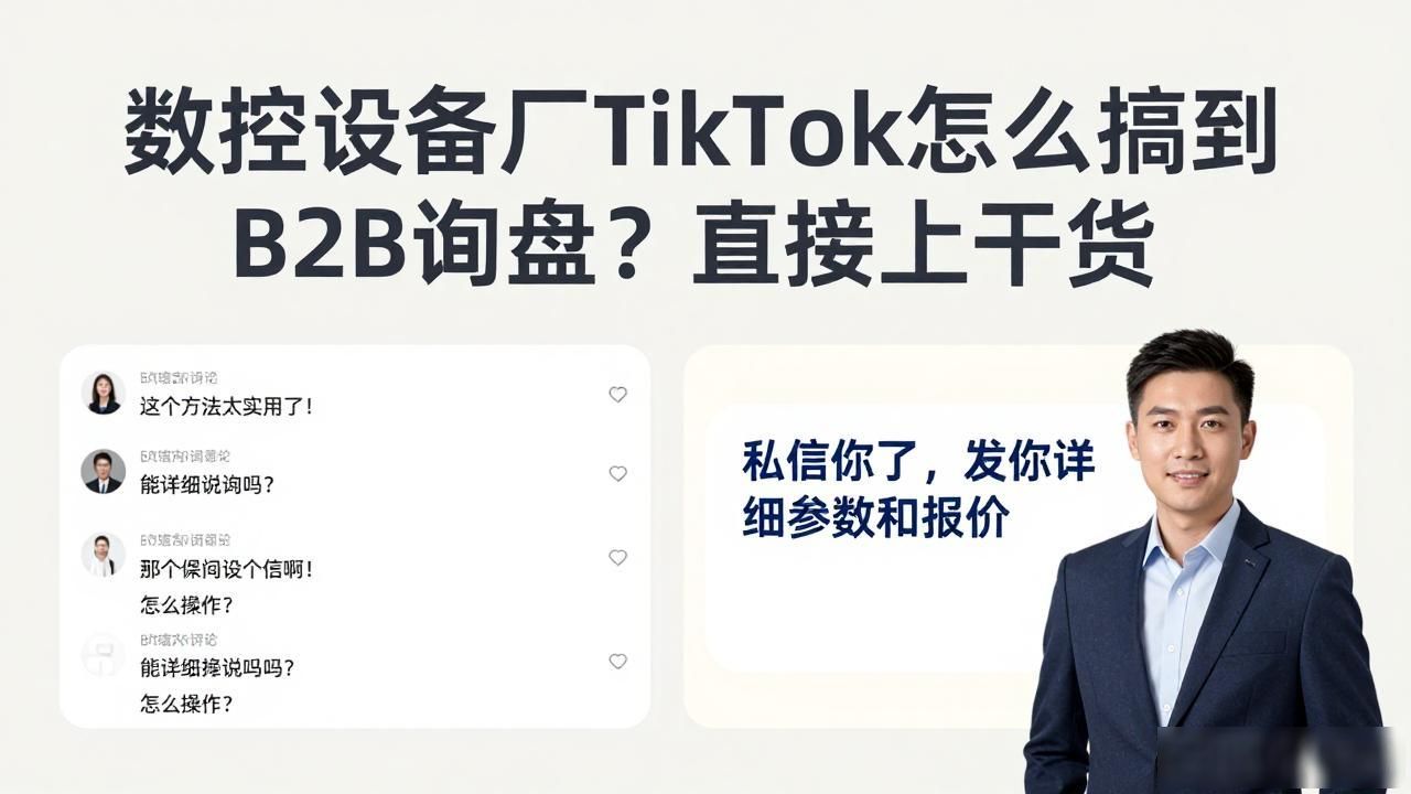 数控设备厂TikTok短视频怎么获取B2B询盘_贵方7月5日电动机的询盘收悉_收到询盘的免费b2b平台统计