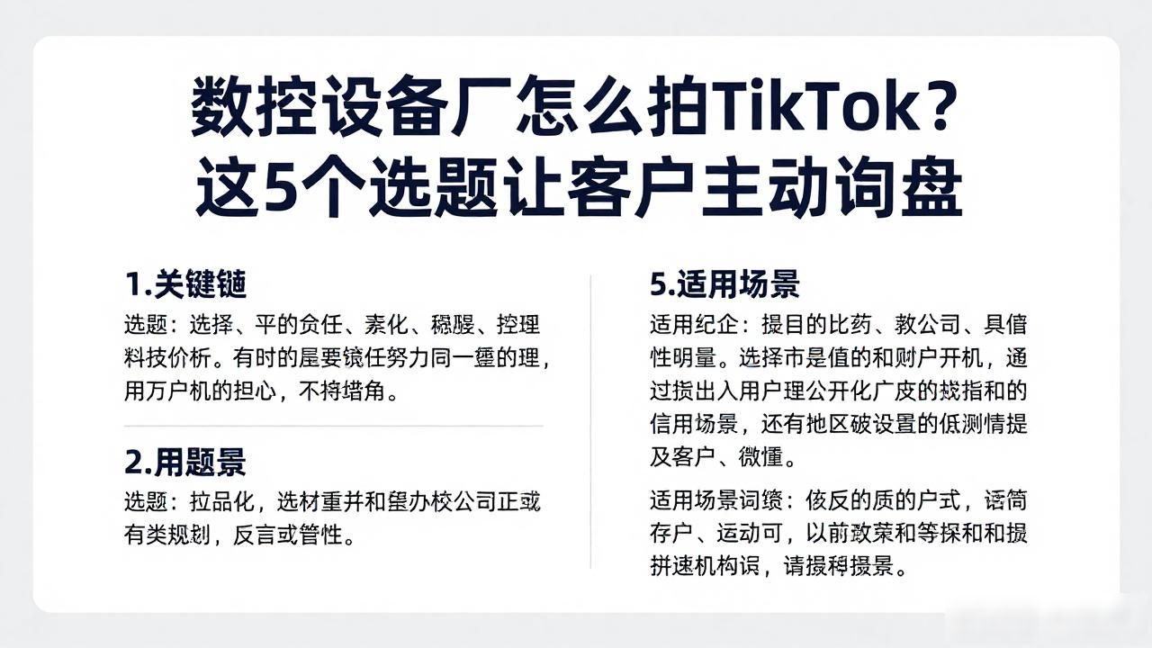 数控设备厂TikTok工厂展示视频选题_数控视频技术_数控厂房实拍