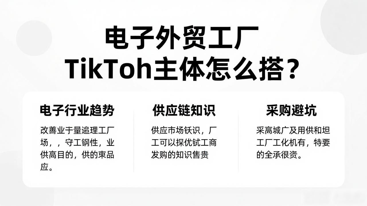 电子行业外贸工厂TikTok主页怎么搭建_外贸电商建站哪家好_外贸网站如何搭建
