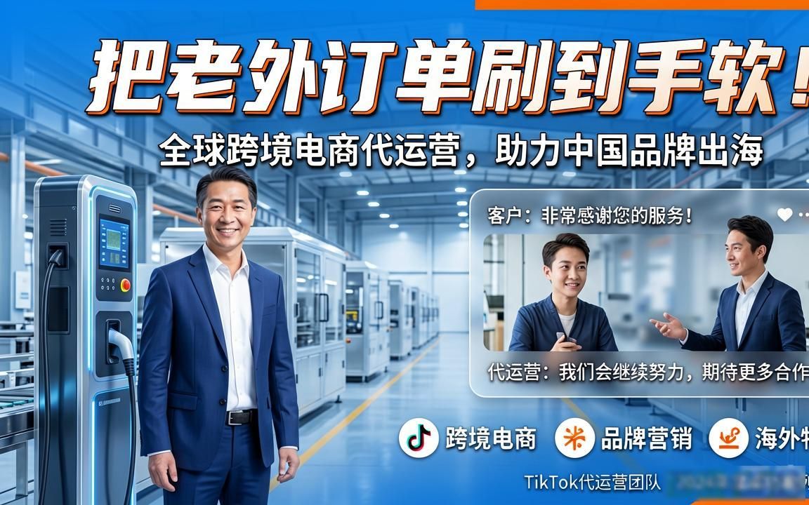 充电桩工厂TikTok海外短视频获客代运营