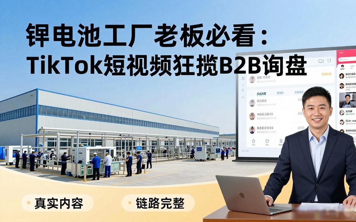 锂电池工厂TikTok短视频怎么获取B2B询盘