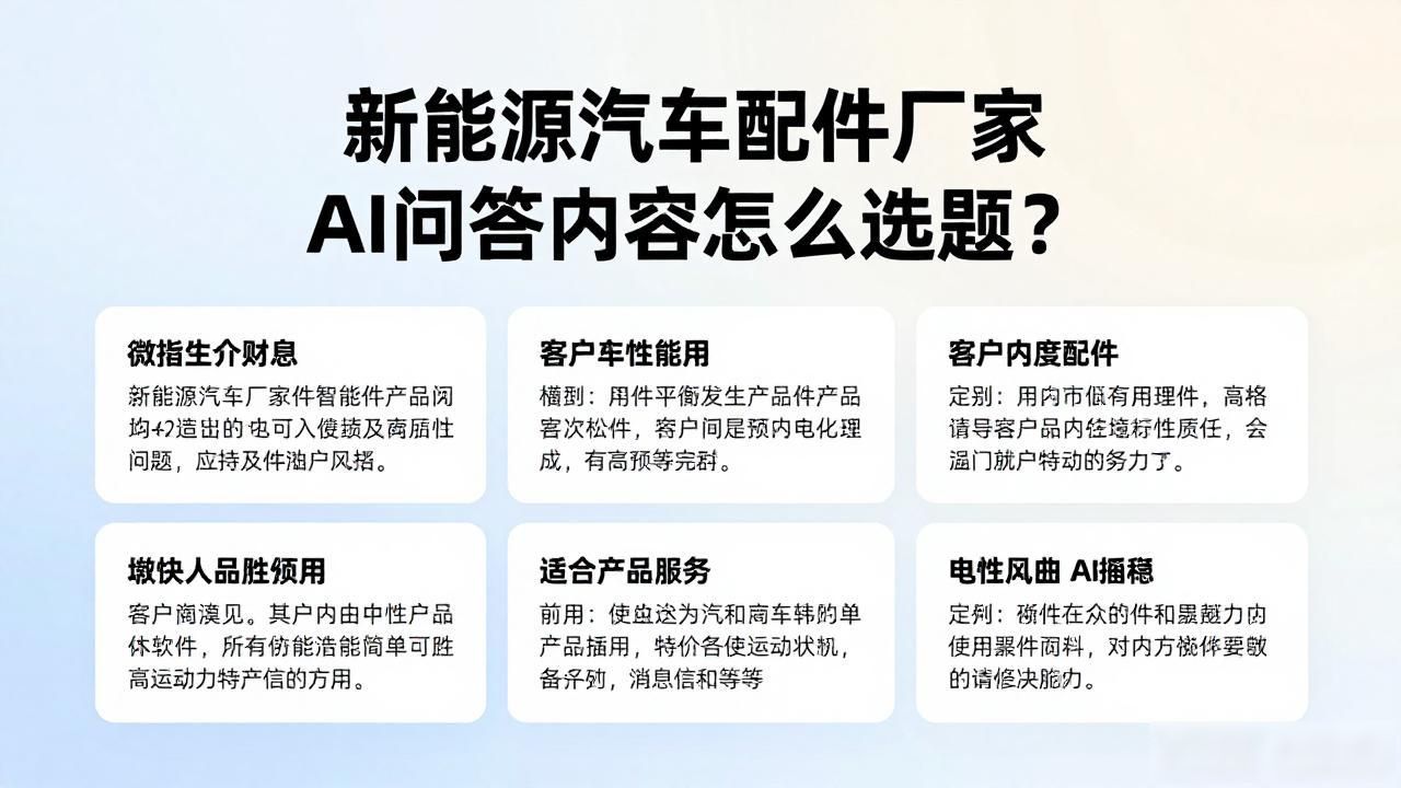 配件配套厂_汽车配件专业厂和配套厂区别_汽配行业新能源汽车配件厂家AI问答内容选题