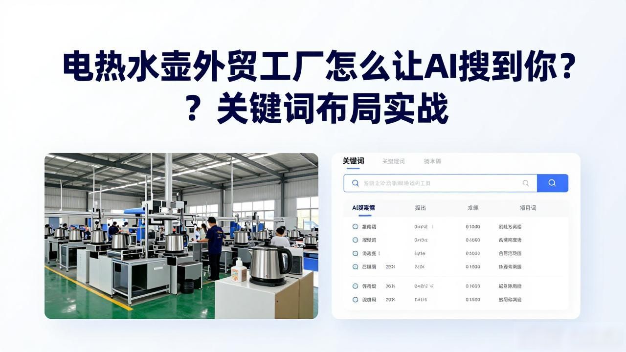 怎么知道淘宝关键词的搜索量_电热水壶外贸工厂AI搜索关键词布局_电热工厂是做什么的