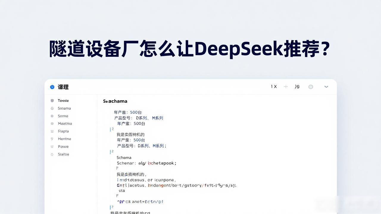 隧道工程设备工厂如何被DeepSeek引用为供应商答案_隧道工程设备工厂如何被DeepSeek引用为供应商答案_隧道工程设备工厂如何被DeepSeek引用为供应商答案
