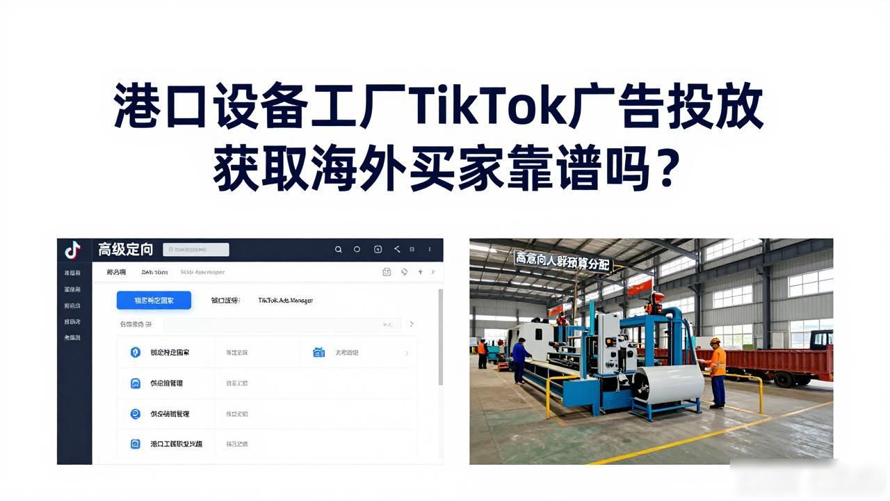 led广告屏投放广告_港口设备工厂TikTok广告投放获取海外买家_精准投放广告英文