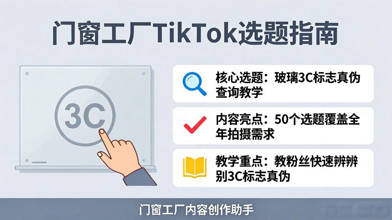 门窗工厂TikTok工厂展示视频选题_门窗工厂实拍文案怎么写_门窗工厂拍视频播报文案怎么写