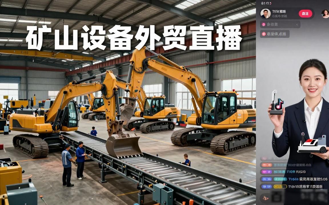 矿山设备工厂TikTok直播适合做外贸吗