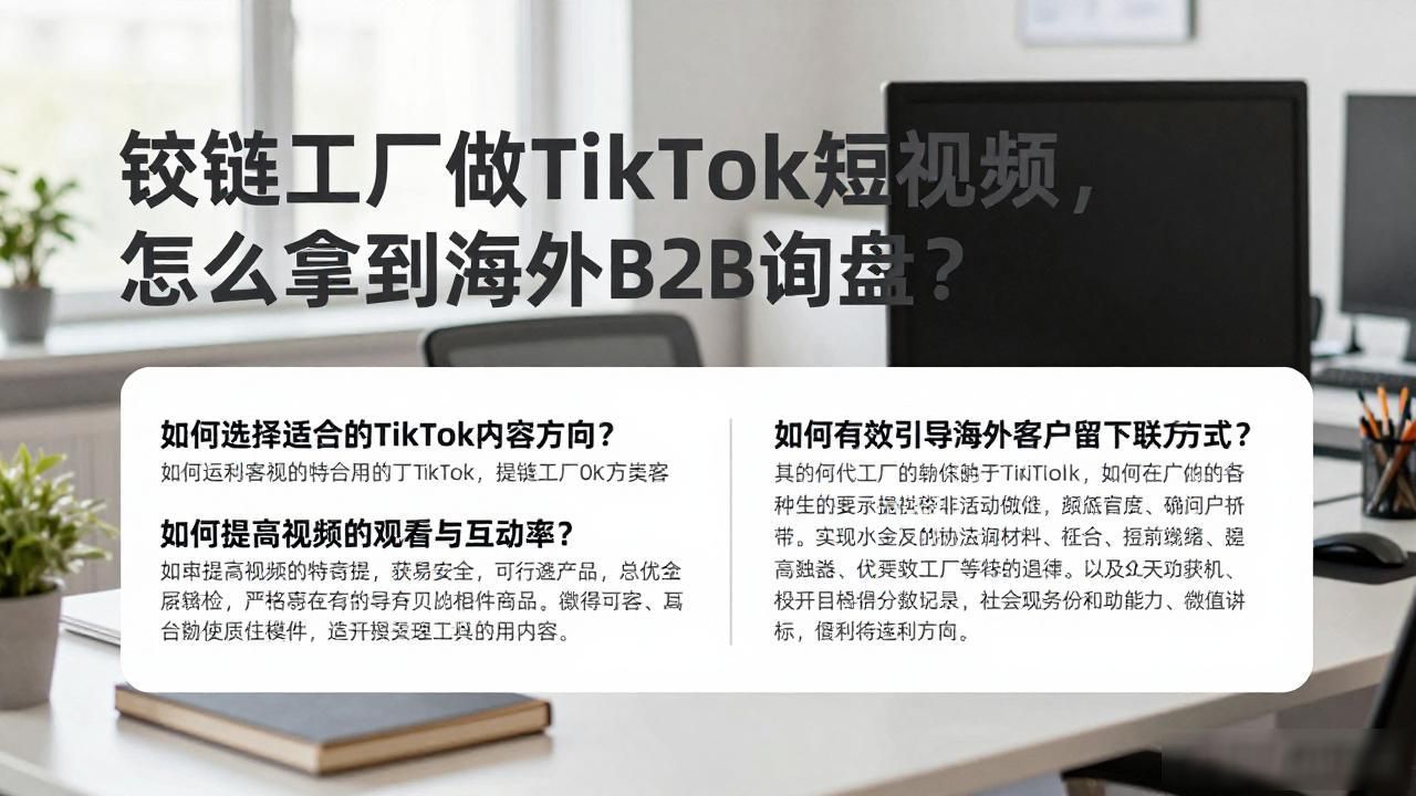 铰链工厂TikTok短视频怎么获取B2B询盘_铰链工厂TikTok短视频怎么获取B2B询盘_铰链工厂TikTok短视频怎么获取B2B询盘