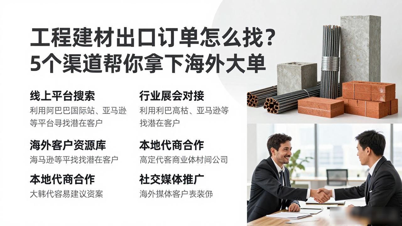 工程建材出口订单怎么找_建材出口怎样操作_建材订单出口找工程公司好吗