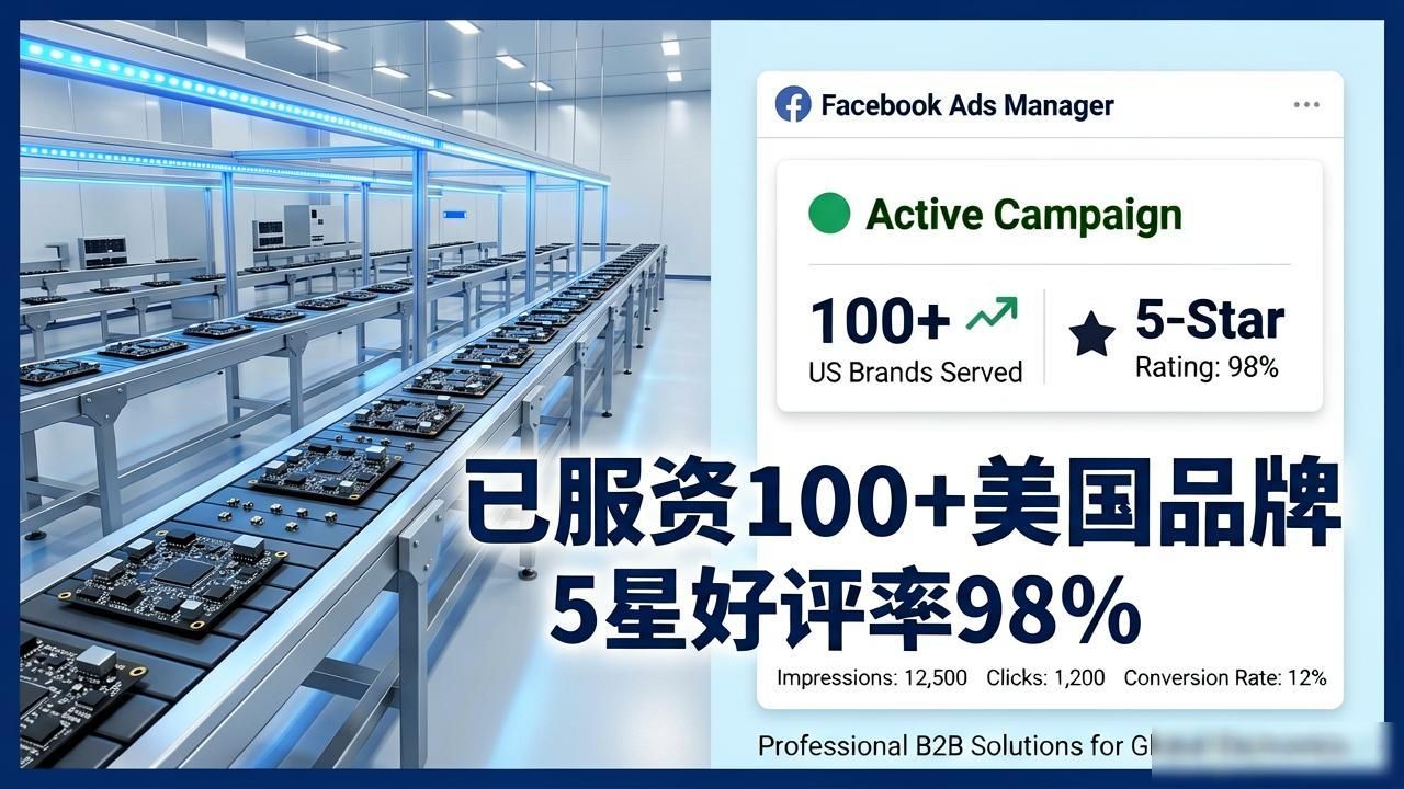 电子行业工厂Facebook广告获客方案_电子产品公司广告_工业客户广告例子