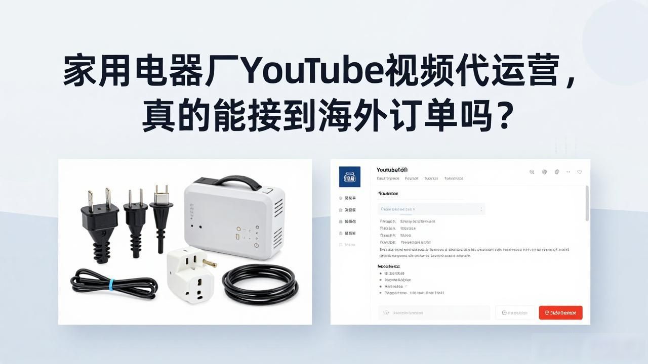 家用电器厂YouTube海外视频获客代运营_家电海外品牌_家电海外市场