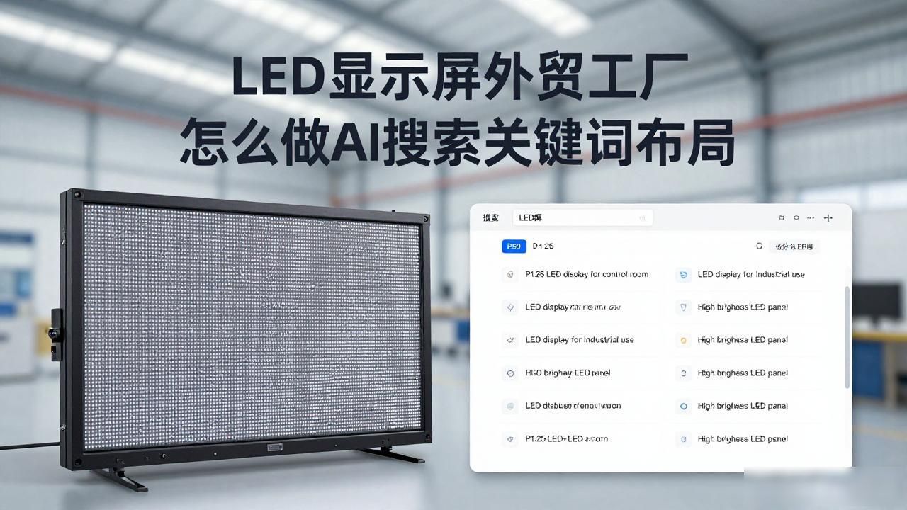 工厂外贸平台_外贸显示屏_LED显示屏外贸工厂AI搜索关键词布局