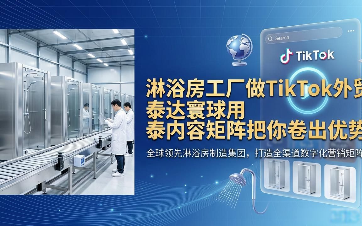 淋浴房工厂TikTok内容矩阵怎么做外贸