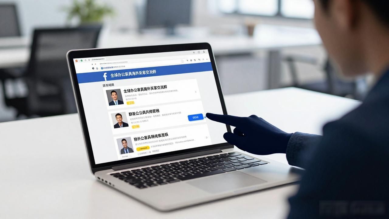 办公家具厂Facebook群组找海外采购商_办公家具外贸_国外家具采购