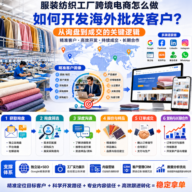 服装纺织工厂跨境电商怎么做如何开发海外批发客户?从询盘到成交的关键逻辑.png