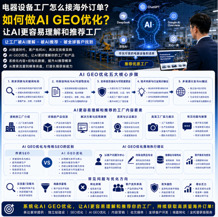电器设备工厂怎么接海外订单如何做AI GEO优化?让AI更容易理解和推荐工厂.png