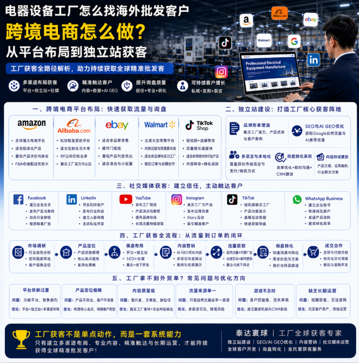 电器设备工厂怎么找海外批发客户跨境电商怎么做?从平台布局到独立站获客.png