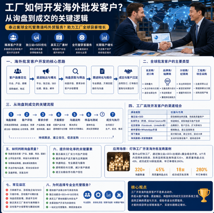 泰达寰球全托管靠谱吗外贸服务如何开发海外批发客户?从询盘到成交的关键逻辑.png