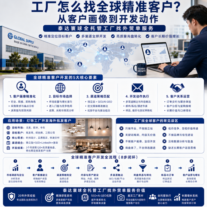 泰达寰球全托管工厂找外贸单怎么找全球精准客户?从客户画像到开发动作.png