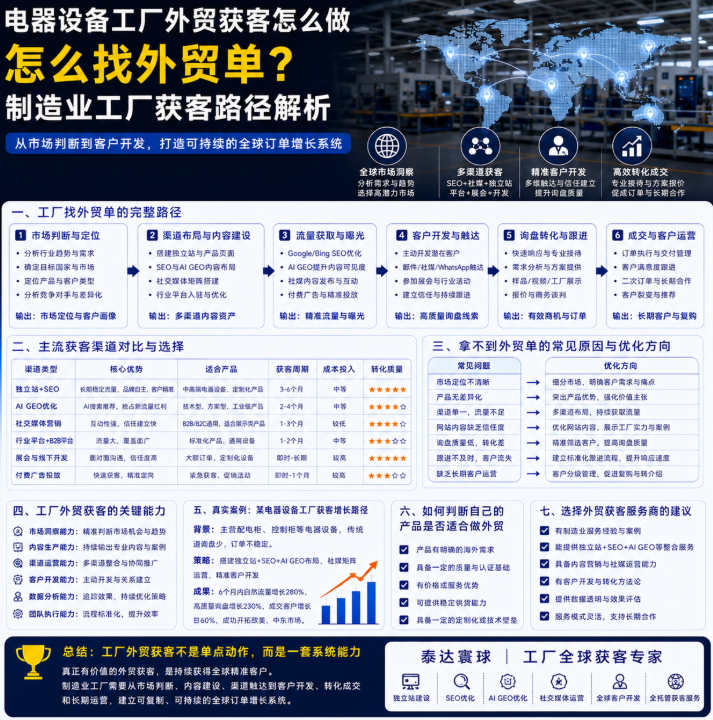 电器设备工厂外贸获客怎么做怎么找外贸单?制造业工厂获客路径解析.png