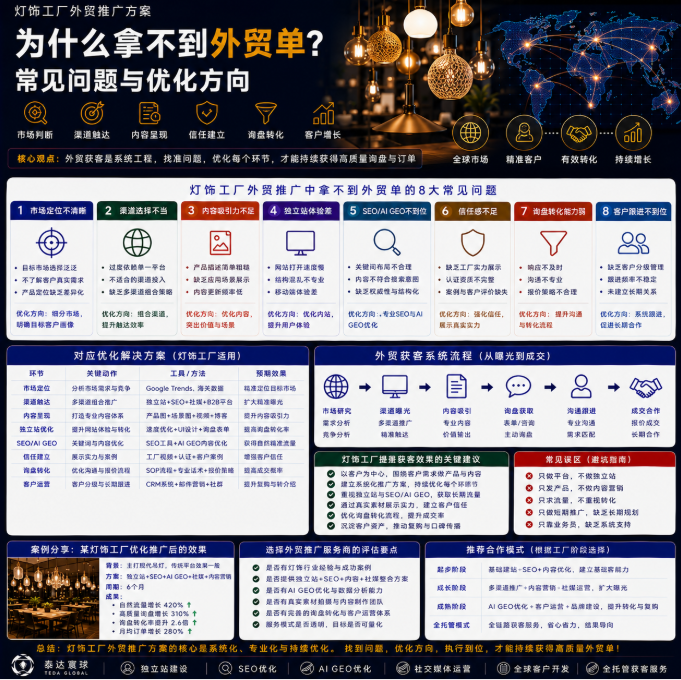 灯饰工厂外贸推广方案为什么拿不到外贸单?常见问题与优化方向.png