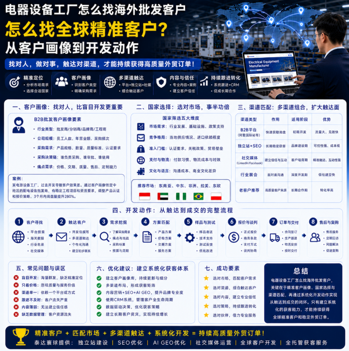 电器设备工厂怎么找海外批发客户怎么找全球精准客户?从客户画像到开发动作.png
