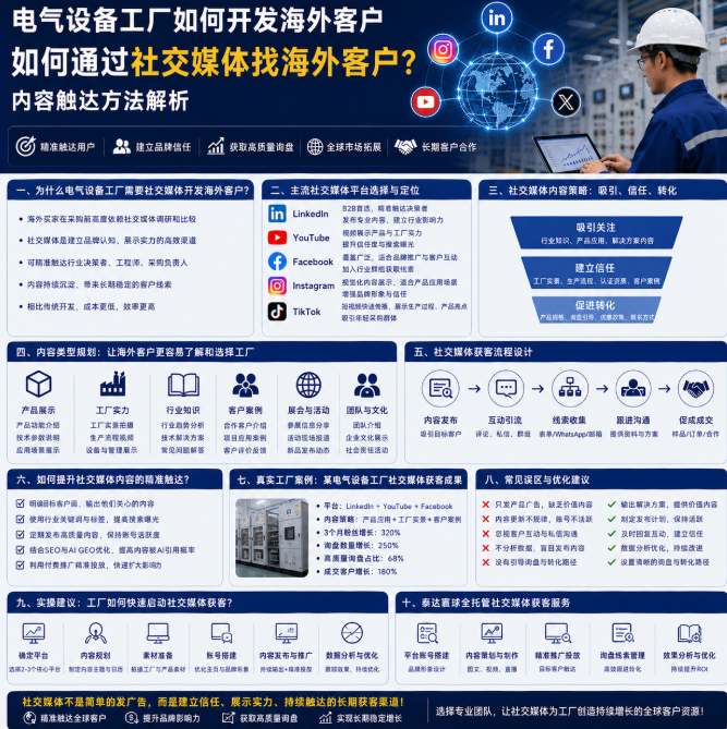 电气设备工厂如何开发海外客户如何通过社交媒体找海外客户?内容触达方法解析.png