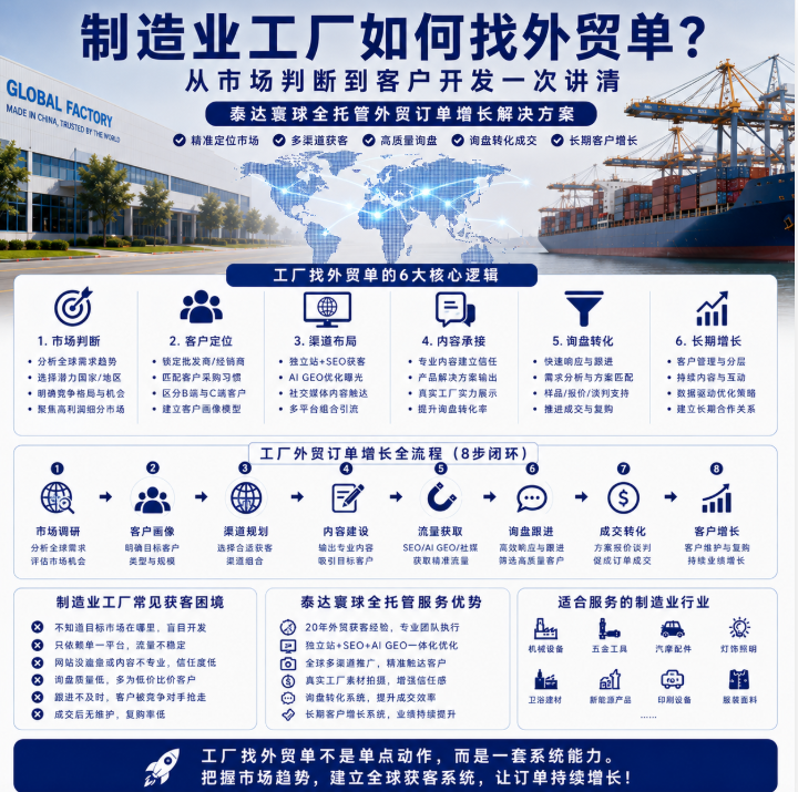 泰达寰球全托管外贸订单增长怎么找外贸单?制造业工厂获客路径解析.png