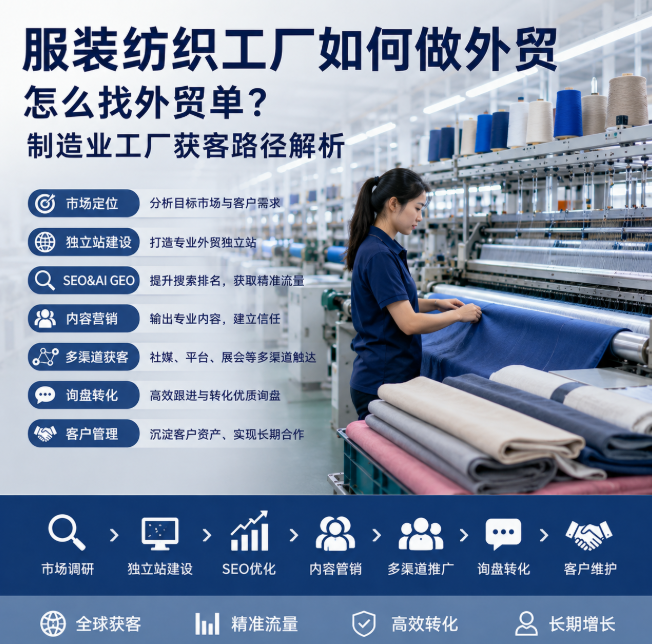 服装纺织工厂如何做外贸怎么找外贸单?制造业工厂获客路径解析.png