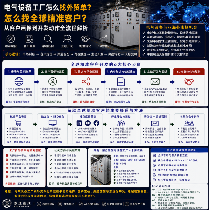 电气设备工厂怎么找外贸单怎么找全球精准客户?从客户画像到开发动作.png