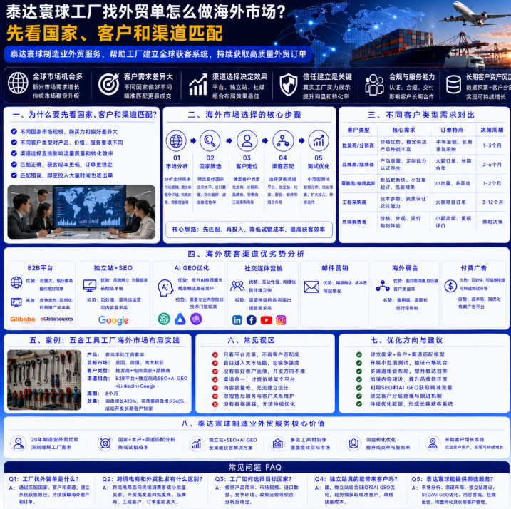 泰达寰球工厂找外贸单怎么做海外市场?先看国家、客户和渠道匹配.png