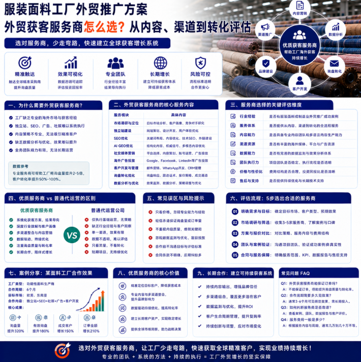 服装面料工厂外贸推广方案外贸获客服务商怎么选?从内容、渠道到转化评估.png