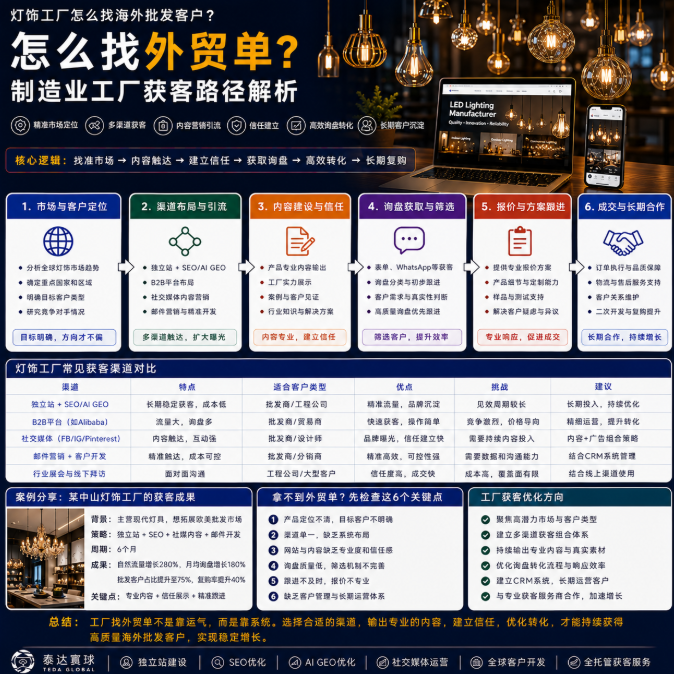 灯饰工厂怎么找海外批发客户怎么找外贸单?制造业工厂获客路径解析.png
