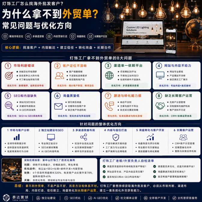 灯饰工厂怎么找海外批发客户为什么拿不到外贸单?常见问题与优化方向.png