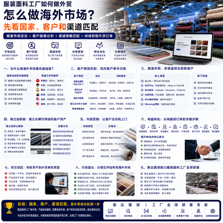 服装面料工厂如何做外贸怎么做海外市场?先看国家、客户和渠道匹配.png