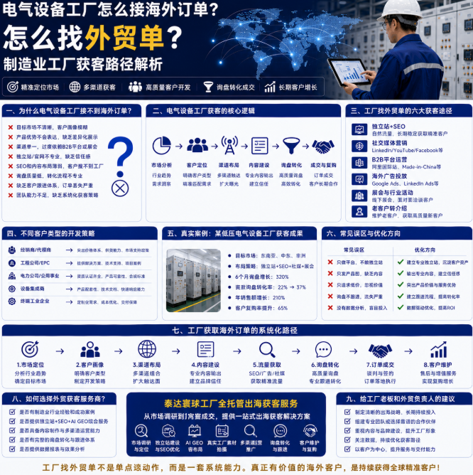 电气设备工厂怎么接海外订单怎么找外贸单?制造业工厂获客路径解析.png