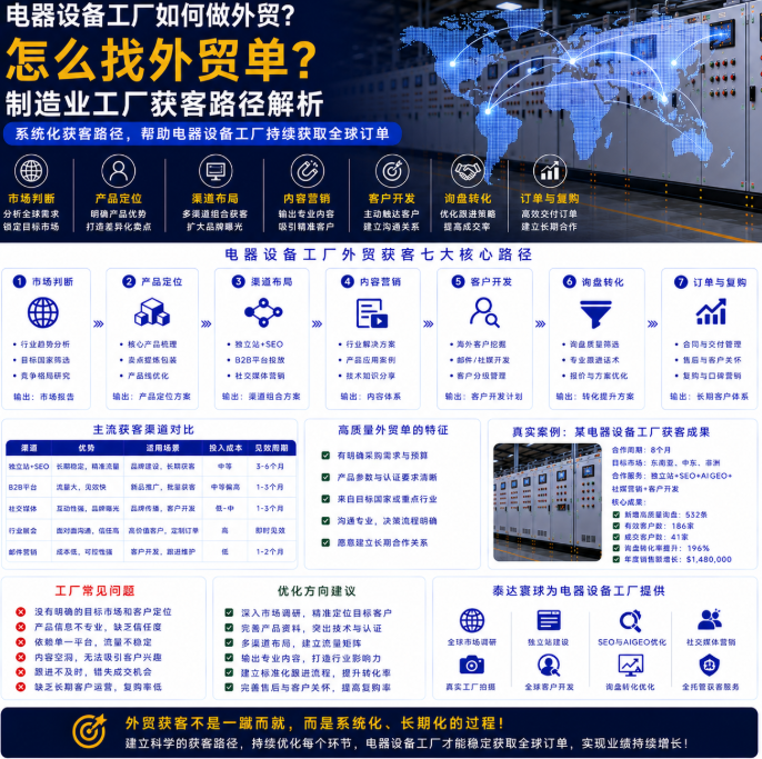 电器设备工厂如何做外贸怎么找外贸单?制造业工厂获客路径解析.png