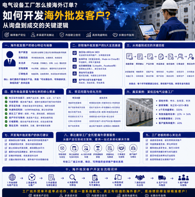 电气设备工厂怎么接海外订单如何开发海外批发客户?从询盘到成交的关键逻辑.png