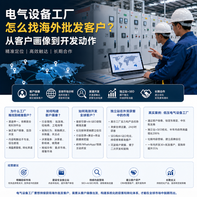电气设备工厂怎么找海外批发客户怎么找全球精准客户?从客户画像到开发动作.png