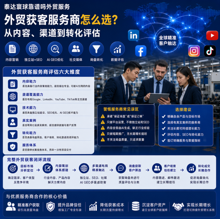 泰达寰球靠谱吗外贸服务外贸获客服务商怎么选?从内容、渠道到转化评估.png